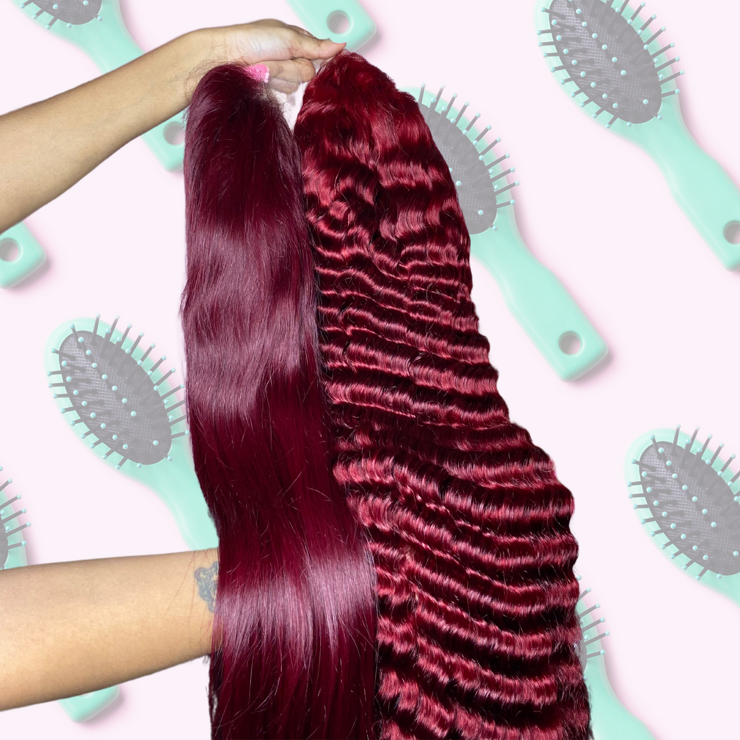 Burgundy Frontal Wig (13X4)